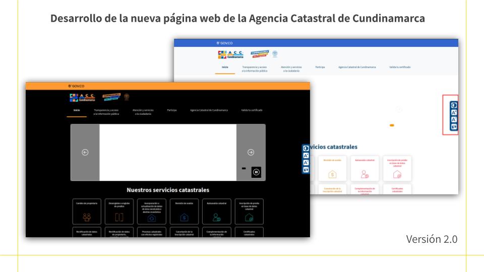 Agencia Catastral de Cundinamarca — nueva web institucional v2.0 (portal GOV.CO).